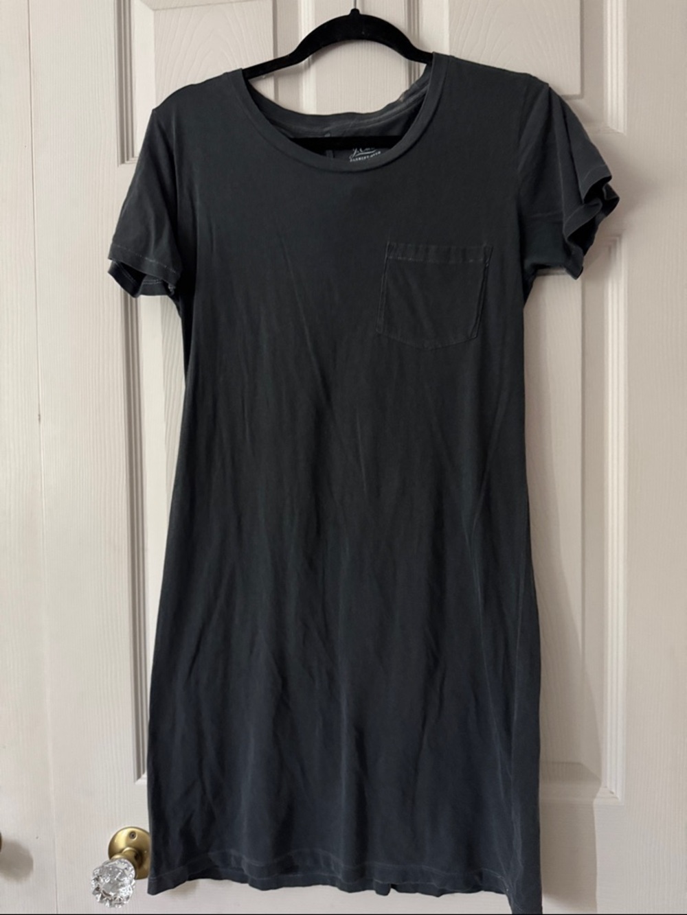 J. Crew Charcoal Gray Cotton Tee Midi Dress